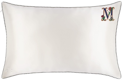 Slip slip pure silk initial collection queen pillowcase - white M