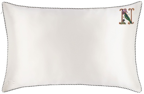 Slip slip pure silk initial collection queen pillowcase - white N