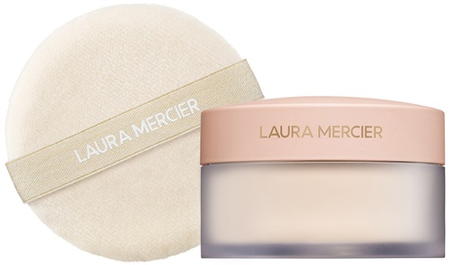 LAURA MERCIER Divinely Flawless Translucent Loose Setting Powder & Puff - Ultra Blur شفاف