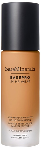 bareMinerals BAREPRO 24HR Wear Skin-Perfecting Matte Liquid Foundation Mineral SPF 20 Med. Deep 40 Warm