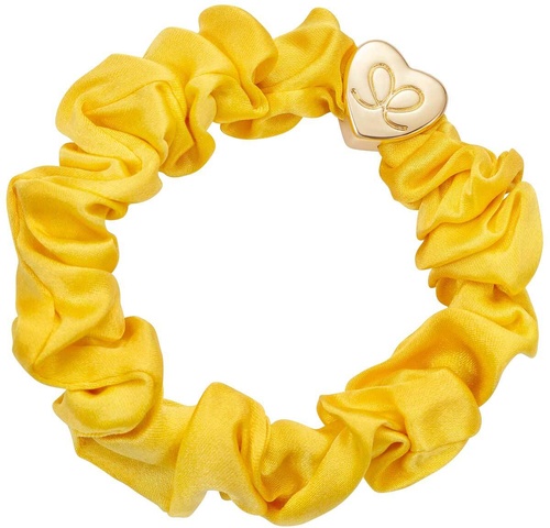 Gold Heart Silk Scrunchie Mellow Yellow