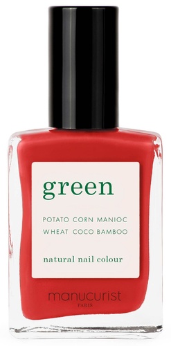 GREEN NAIL LACQUER POPPY RED