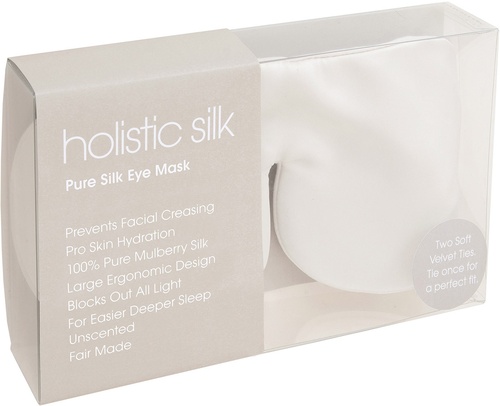 Holistic Silk Pure Silk Eye Mask أبيض