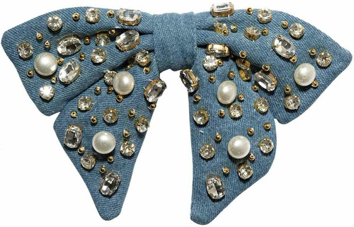 Pearl And Crystal Oversized Bow Barrette