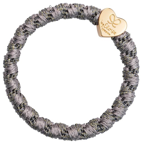 By Eloise Woven Gold Heart Pebble Grey