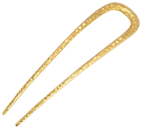 Deborah Pagani Large Hammered DP Pin الذهب