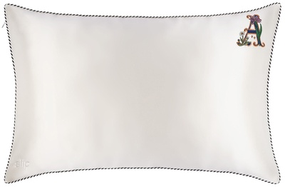 Slip slip pure silk initial collection queen pillowcase - white P