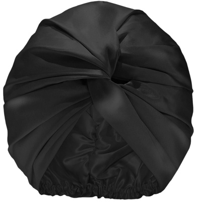 Slip Pure Silk Turban Noir