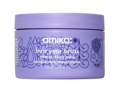 amika bust your brass cool blonde intense repair hair mask