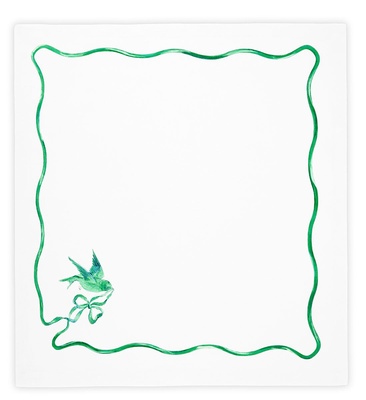 AQUAZZURA CASA SECRET GARDEN NAPKIN - GREEN AND WHITE