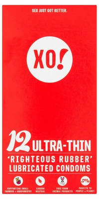 Flo XO! "Righteous Rubber" Condoms, Ultra-thin + Lubricated 12 Stück