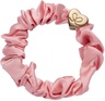 By Eloise Gold Heart Silk Scrunchie Rose Tan