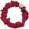 By Eloise Gold Heart Silk Scrunchie Black