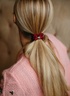 By Eloise Gold Heart Silk Scrunchie Burgundy