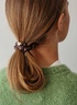 By Eloise Gold Heart Silk Scrunchie Mocha