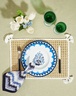 AQUAZZURA CASA GOA NAPKIN - BLUE AND WHITE